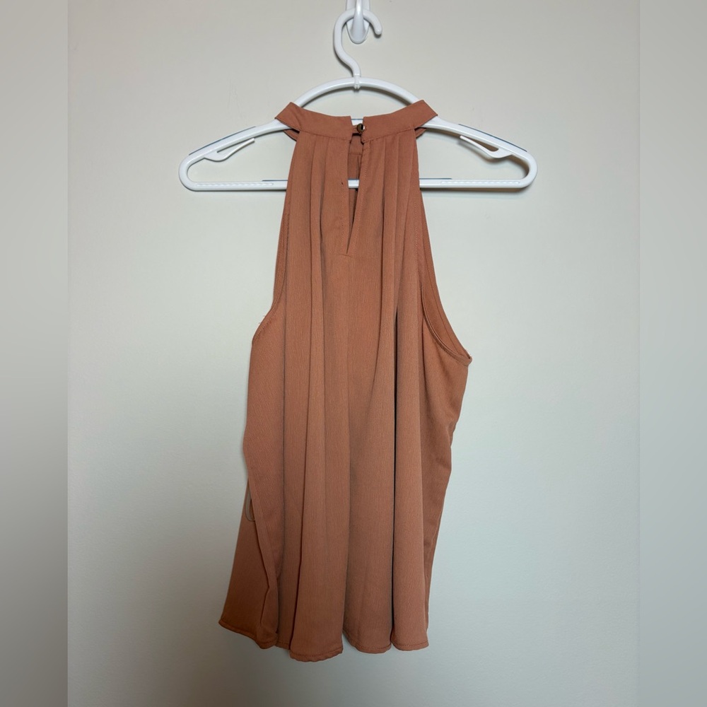 Elegant Sleeveless warm rust / terracotta hue Top - Picture 6 of 8